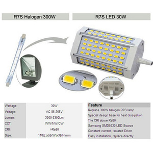<span class=keywords><strong>Ampoule</strong></span> <span class=keywords><strong>LED</strong></span> R7S 30W 118MM à intensité variable, lampe J118 R7S, remplace la lampe halogène, AC85-265V - Product Image 5