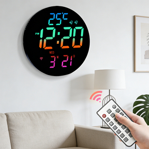 Horloge murale numérique LED intelligente Bluetooth 10 pouces avec affichage de la date, du jour, de la température et de la luminosité, décoration pour la maison et la chambre - Product Image 1