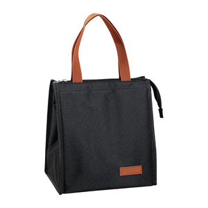 Lunch Bag Insulated Portable Foldable Grey Navy Blue Black Tote With Thickened Aluminum Foil For Food Preservation - Product Image 5
