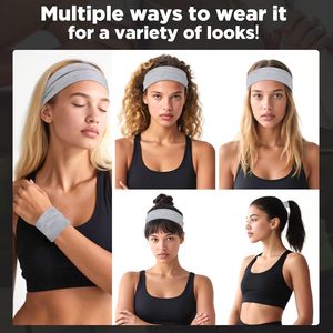 Banda para el sudor unisex de moda, diademas de algodón para niñas, para deportes, actividades al aire libre, correr, yoga, ciclismo, gimnasio, entrenamientos y bodas - Product Image 3