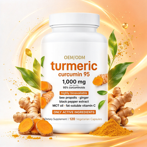 Cápsulas de Cúrcuma y Curcumina OEM ODM, 95 Cápsulas de 1000 mg con Jengibre, <span class=keywords><strong>Pimienta</strong></span> <span class=keywords><strong>Negra</strong></span> y Propóleo, Suplemento Dietético, 120 Unidades - Product Image 2