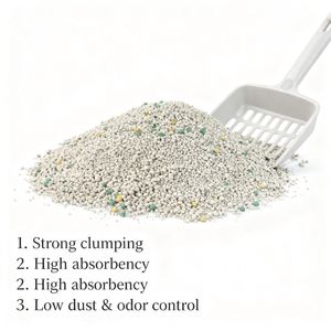 Litière pour chat Benjie en boules de bentonite à base de sable de maïs écologique, qualité supérieure, multi-parfums, agglomération rapide, hautement absorbante, faible teneur en poussière - Product Image 2