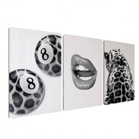 HAOWAI OEM/ODM Cheetah Wall Art Guépard Poster Toile Décor Noir et Blanc Luxe Fashion Poster Hypebeast Decor,8 Ball Print