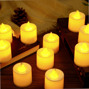 Bougies chauffe-plat LED sans fil à piles, lumière jaune chaude scintillante, pour mariage, Noël, anniversaire - Product Image 4
