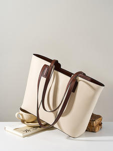 Bolso Tote de Cuero Genuino para Mujer, Elegante, Gran Capacidad, con Cierre Abierto, Versátil para Todas las Temporadas, Uso Diario y para Madres - Product Image 4