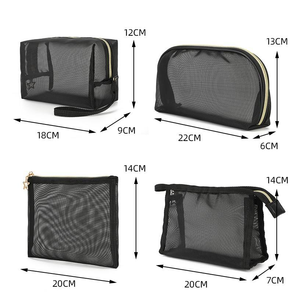 Large Capacity Mesh Makeup <strong>Bag</strong> Set Mesh Tote Travel Cosmetic Toiletry <strong>Wash</strong> <strong>Bag</strong> Women Portable Breathable Storage Zipper Pouch - Product Image 4