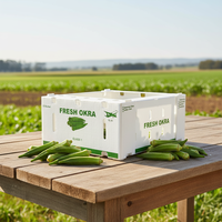 Caisse à fruits pliable en plastique ondulé PP imprimée, étanche et réutilisable, pour le stockage des légumes en agriculture
