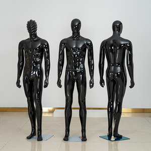 <span class=keywords><strong>Mannequin</strong></span> masculin en plastique noir brillant, tête abstraite sans visage, corps musclé, pour l'affichage <span class=keywords><strong>de</strong></span> vêtements pour hommes en magasin - Product Image 3
