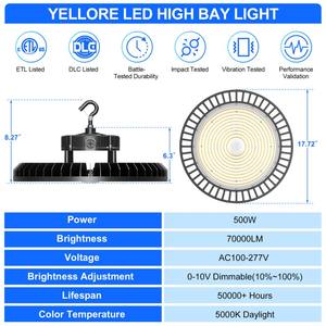 Lámpara LED UFO de Alta Potencia de 500W, 70000ML, Iluminación Comercial para Almacenes, Tiendas, Talleres, Gimnasios, Fábricas - Product Image 4