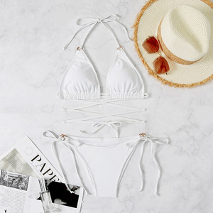Traje de baño sexy Cuerda caliente Cintura alta Colombiano Blanco Tanga extrema para mujer <span class=keywords><strong>Bikini</strong></span> 2 Piezas - Product Image 6