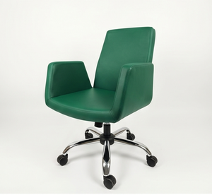 Chaise de bureau ergonomique moderne Wayon en cuir PU avec accoudoirs réglables, dossier solide, réglage par poignée, base en acier et design pivotant - Product Image 2