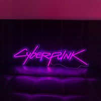 Décoration personnalisée Cyberpunk 2077 Neon Tide LED Atmosphère Lumière IP67 Corps en verre E-Sports Room Wall Hole Board Décoration pour salle de jeux