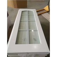 Porte double à battants en bois massif de style européen, porte française avec inserts en verre pour salon