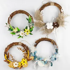 Christmas Decorative Flower Supplies Wholesale Bulk Christmas Wreath Making Dried Flowers Wreaths And Garland For Door