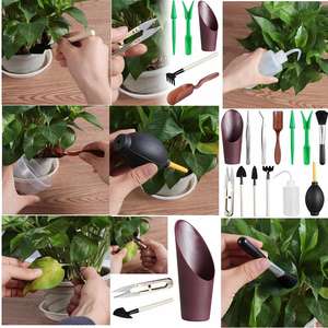 Lot de 13 mini-outils de jardinage LJJZH314 pour plantes d'extérieur, bonsaï, fleurs et plantes succulentes - Product Image 4