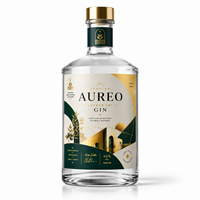 Étiquettes personnalisées pour gin, impression dorée métallisée, résistantes à l'alcool et à l'humidité, pour bouteilles de vin, en papier texturé