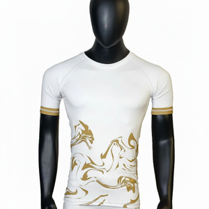 BJJ Rash Guard hombres Slim Fit personalizado venta al por mayor impresión Digital manga corta Brazilian Jiu Jitsu Fighting Grappling transpirable - Product Image 1