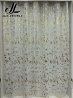 Voilage Transparent Doré à Motif Géométrique Abstrait, Écologique et Isolant pour la Maison, le Textile, les Boutiques de Détail et la Vente en Gros