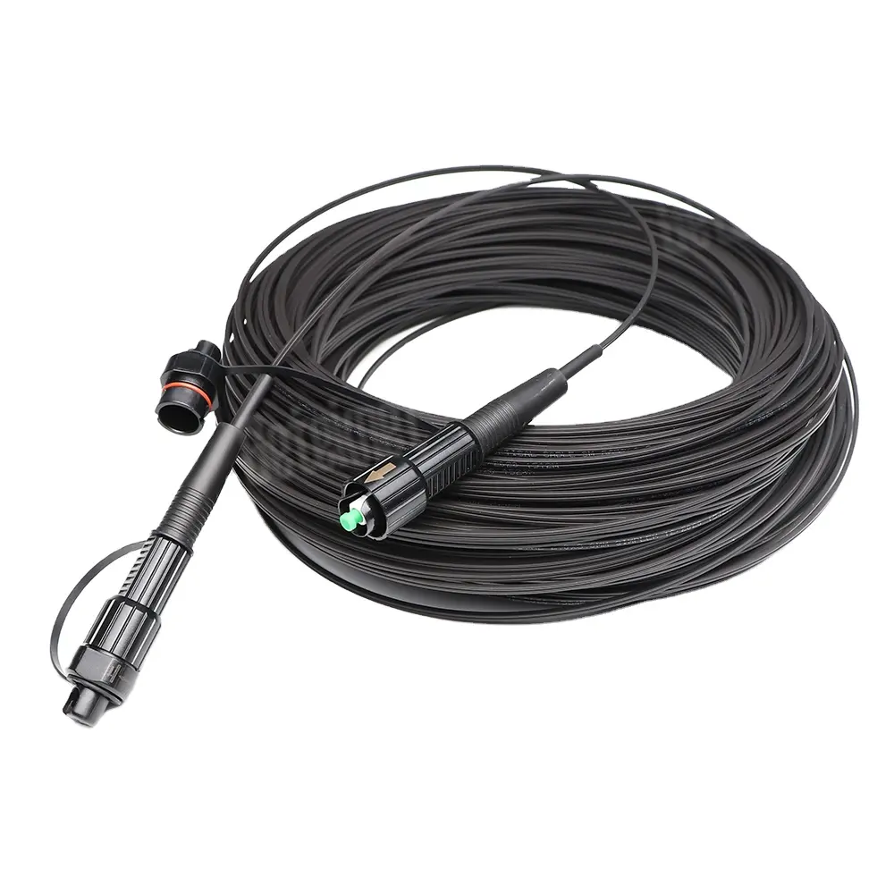 Gcabling FTTH cable Cable de conexión de fibra óptica Mini SC conectores impermeables para cable de conexión de fibra al aire libre