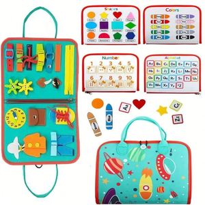 X515 Actividades Educativas Preescolares, Tablero Sensorial para el Desarrollo de Habilidades Básicas, Juguetes de Aprendizaje, Tablero de Fieltro, Tablero de Actividades de Fieltro - Product Image 1