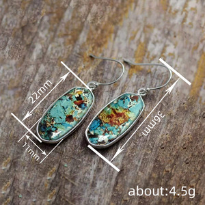 Orecchini pendenti esagonali in finto marmo per donna, gioielli alla moda per vacanze in stile bohémien - Product Image 6