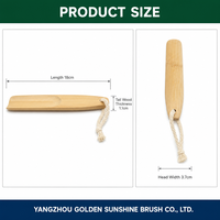 Chausse-pied en bambou naturel 18 cm, compact, en bois, finition mate, portable, pour voyage