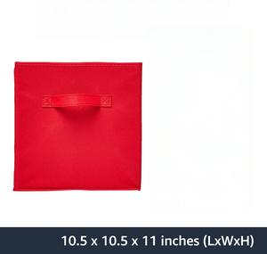 High Quality <b>Square</b> Organizer Storage <b>Bins</b> with Handles Foldable Fabric Pack of 6 10.5x10.5x11 Red - Product Image 4