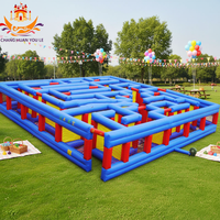 Jeu de labyrinthe gonflable le plus vendu pour les parcs d'attractions et les centres commerciaux - Matériel PVC 10x10m ou taille personnalisée