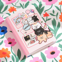 Kit de Scrapbooking con Temática de Gatos, Cuaderno A6 con Cuadrícula, Set de Papelería Kawaii, Suministros para Diario, Manualidades, Regalo para Niñas, Año Nuevo
