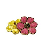 Boucles d'oreilles clous en acier inoxydable motif fleur à six pétales, style émail floral, pour femme, haut de gamme, tendance, polyvalentes, exquises, pour soirée, style international