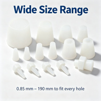 Bouchon conique en silicone OEM, résistant aux hautes températures jusqu'à 260°C ° C, pour le sablage, la peinture et l'anodisation