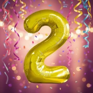 Party Love Gold Number <b>2</b> <b>Balloon</b> 100cm Metallic Foil Birthday Party Decor Kids Celebration Supplies - Product Image 5