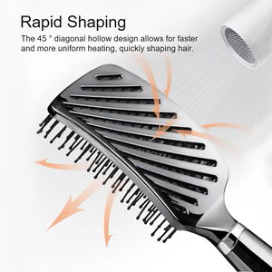 Cepillo de pelo de sarga para mujer, cerdas desenredadoras, pelo rizado y mojado, ergonómico, negro y plateado, cepillo de pelo para desenredar - Product Image 4