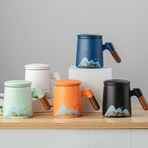 Ensemble cadeau de <span class=keywords><strong>tasse</strong></span> <span class=keywords><strong>à</strong></span> thé en <span class=keywords><strong>porcelaine</strong></span> moderne de luxe tasses <span class=keywords><strong>à</strong></span> thé en céramique de style japonais pour usage domestique <span class=keywords><strong>avec</strong></span> <span class=keywords><strong>infuseur</strong></span> et couvercle - Product Image 6
