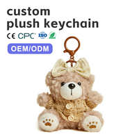 Porte-clés en peluche fait main certifié OEM avec logo, 12 cm, pour enfants, pendentif de sac, poupée en peluche personnalisée