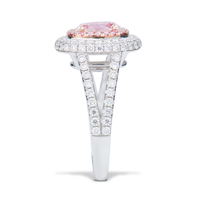 Luxe 18k solide or blanc au750 à la mode rose ovale laboratoire cultivé diamant fiançailles bague de mariage certificat femmes bijoux cadeau