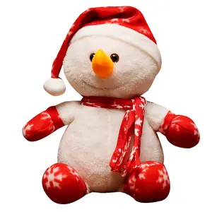 Caliente Navidad Reno bufanda Plushie muñeca Navidad muñeco de nieve juguetes de peluche personalizado Navidad alce muñeco de nieve juguete de peluche