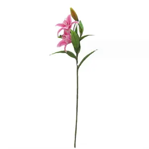 3 heads hot selling real touch artificial lily flowers for sale