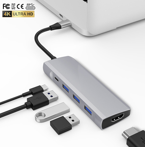 5in1 Type C Hub Ultra-<span class=keywords><strong>Slim</strong></span> Data USB Splitter hub hdmi avec 3USB3.0 + PD + 4K HDMI pour Book Laptop Surface <span class=keywords><strong>PS4</strong></span> Drive Flash Drive - Product Image 2