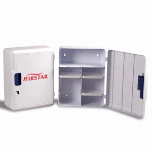 Large Industrial First Aid Kit Cabinet With Lock Keys Shelves Wall Mounted Holes Screws For Factory Outdoor Mine Company