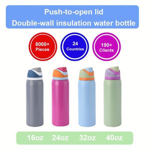 Nueva Versión, Botella de Agua con Aislamiento al Vacío de Acero Inoxidable, Personalizable con Logotipo, 24/32/19 Onzas, con Pajita, para Regreso a Clases, Agua Fría/Caliente - Product Image 4