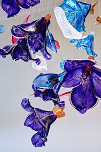 Thiết kế mới nhất hoa nghệ thuật Đèn trần cao đầy màu sắc Kính biệt thự khách sạn treo đèn chùm lớn cho phòng tiệc - Product Image 5