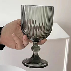 Vaso <span class=keywords><strong>de</strong></span> Vidrio Minimalista para Café, Té, Postres y Dulces, con Rayas <span class=keywords><strong>de</strong></span> Colores, Ideal para el Hogar o Cafeterías - Product Image 1