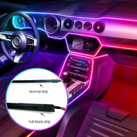 Kits de Iluminación Ambiental, Tiras de LED de Fibra Óptica, 18 Colores Mágicos, Luces LED Acrílicas para Interiores de Automóviles con Control Remoto y Aplicación