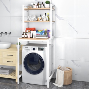 Étagère <span class=keywords><strong>de</strong></span> rangement métallique pour <span class=keywords><strong>salle</strong></span> <span class=keywords><strong>de</strong></span> <span class=keywords><strong>bain</strong></span>, en acier inoxydable, pour toilettes, <span class=keywords><strong>Machine</strong></span> à <span class=keywords><strong>laver</strong></span>, meuble <span class=keywords><strong>de</strong></span> rangement à 3 niveaux - Product Image 1