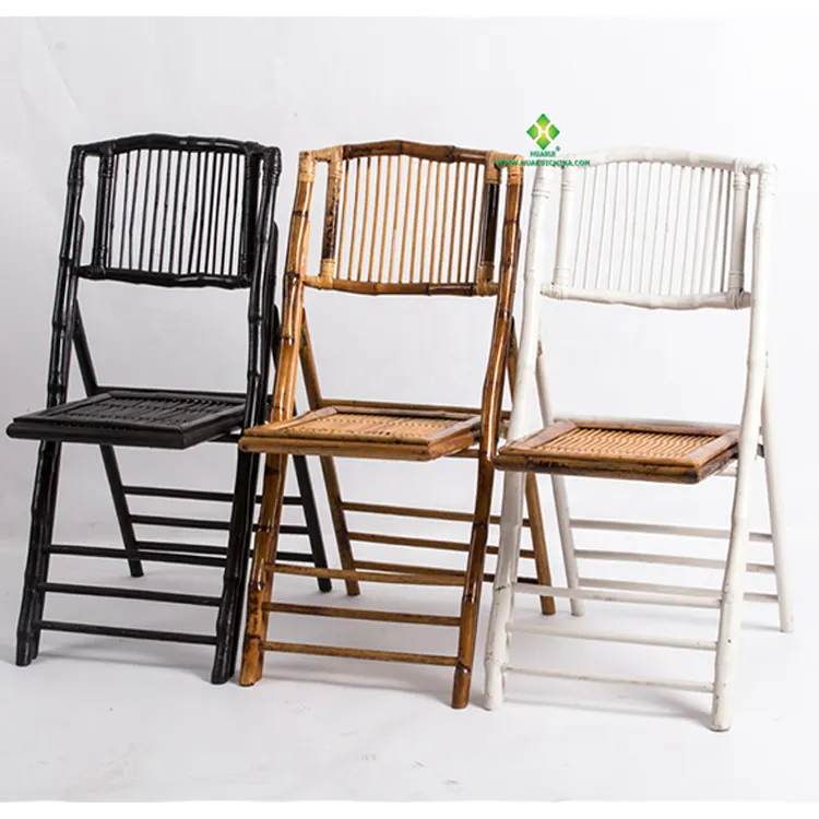 Cadeira de jantar de bambu dobrável, cadeira para casamento ao ar livre