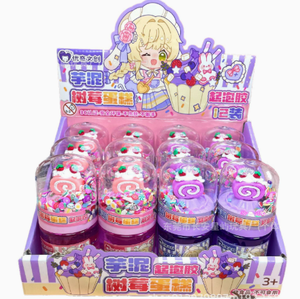Ensemble de pâte à modeler Gâteau aux fraises, 6 couleurs, kit d'argile pour enfants de 3 ans et plus, jouet créatif unisexe, slime, cadeau pour fille, cadeau pour enfant, boîte cadeau - Product Image 1