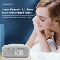 Bedlamp Blue Tooth Speaker Met Digitale Wekker Draadloze Oplader Fm Klok Radio Bt Speaker Therapie Lamp