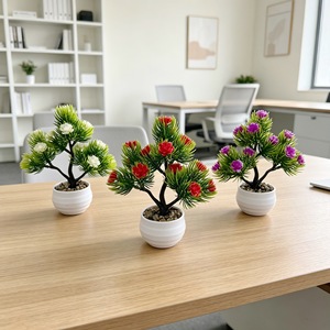 Arbre Bonsaï Artificiel 16cm en Plastique, Plante Décorative en Pot pour la Décoration Intérieure du Salon et du Bureau - Product Image 3