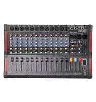 Mélangeur Audio professionnel 12 canaux USB DJ Console de mixage sonore 48V Phantom Powers Monitor Amplificateur mélangeur
